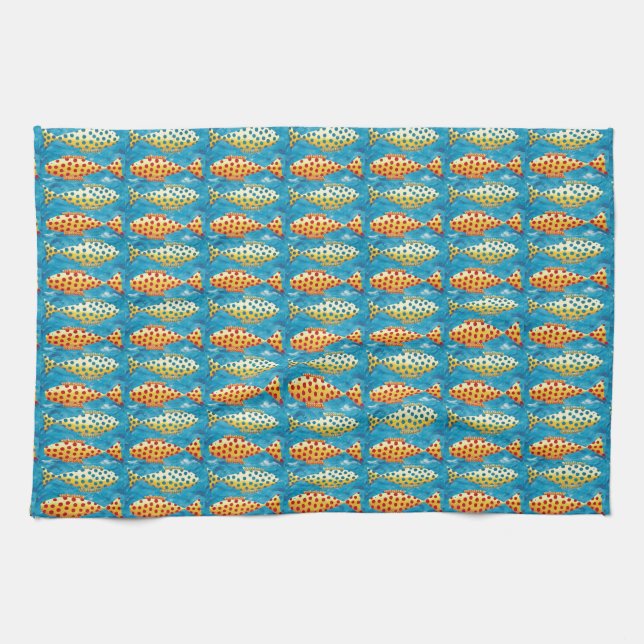 Two Spotty Fish Kitchen Towel (Horizontal)