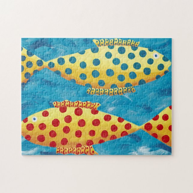 Two Spotty Fish Painting Jigsaw Puzzle (Horizontal)