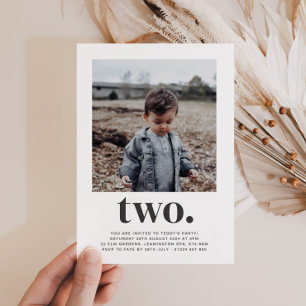 Two - Square Photo Birthday Invitation
