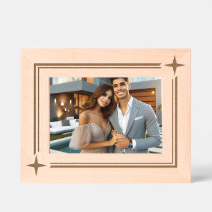 Two Star Simply Elegant Minimalist Design  Engraved Frames