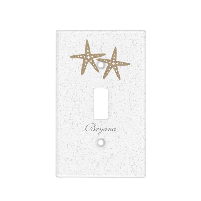 Two Starfish Beach Bathroom Decor Light Switch Cover (Front)