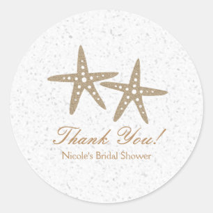 Two Starfish Beach Summer Bridal Shower Stickers