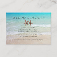 Two Starfish Beach Wedding Details 100 Cards