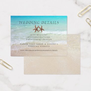 Two Starfish Beach Wedding Details 100 Cards Two Starfish Beach Wedding Details 100 Cards
