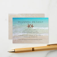 Two Starfish Beach Wedding Details 100 Cards