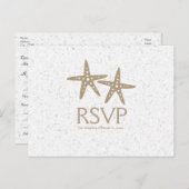 Two Starfish Beach Wedding RSVP cards (Front/Back)