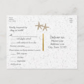 Two Starfish Beach Wedding RSVP cards (Back)