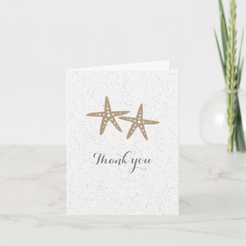 Two Starfish Beach Wedding Thank You Fold Card