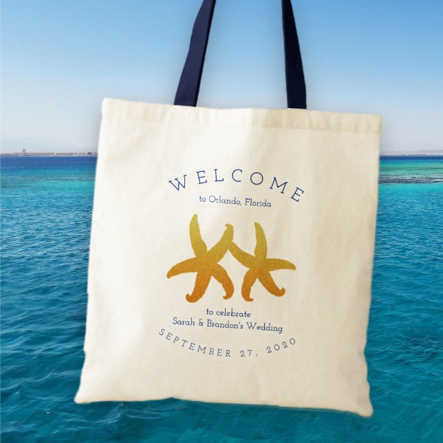 Two Starfish Destination Wedding Welcome Gift Tote Bag (Creator Uploaded)