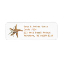 Rustic Wedding Beach Wedding Sea Shell Starfish Seahorse Under the Sea Address Labels Custom Return Address Labels
