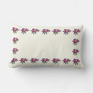 Two Stargazer Lilies in Sunshine Lumbar Pillow