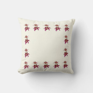 Two Stargazer Lilies Throw Pillow