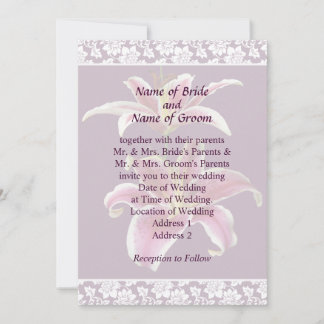 Two Stargazer Lilies Wedding Invitation Set