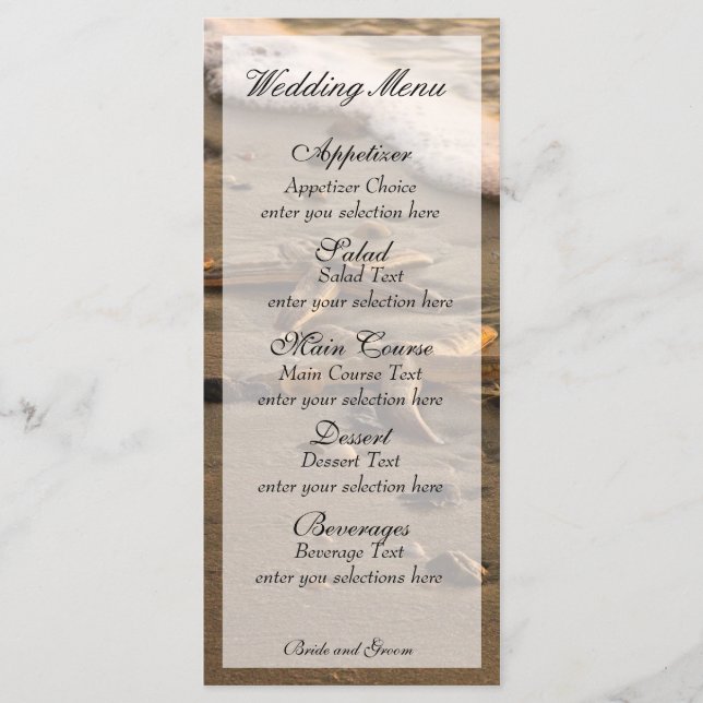 Two stars coastal menu card (Front)