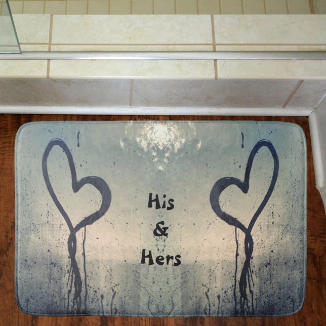 Two Steamy Hearts His and Hers Bath Mat (Creator Uploaded)