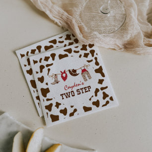 Two Step Rodeo Western Cowboy 2nd Birthday Napkins