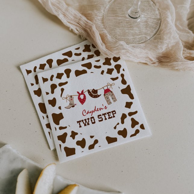 Two Step Rodeo Western Cowboy 2nd Birthday Napkins (Creator Uploaded)