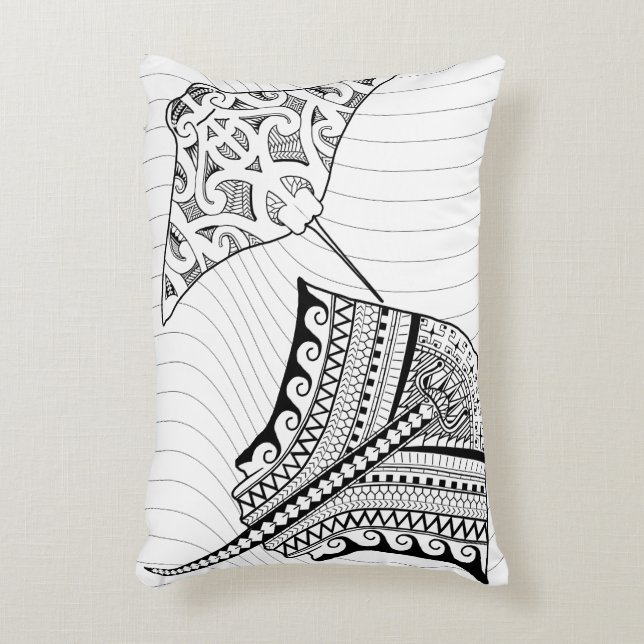 Two Stingrays Adult Coloring Pillow (Front(Vertical))