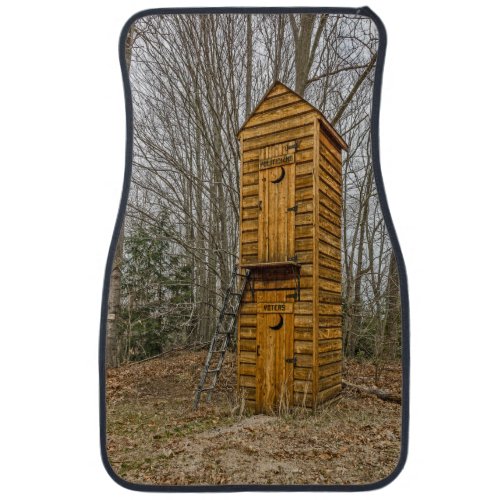 Two_story Outhouse for Voters and Politicians Car Floor Mat