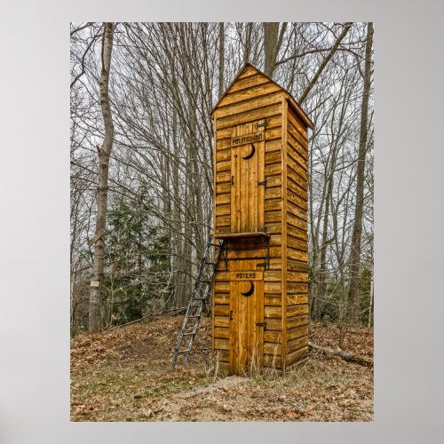 Two_story Outhouse for Voters and Politicians Poster