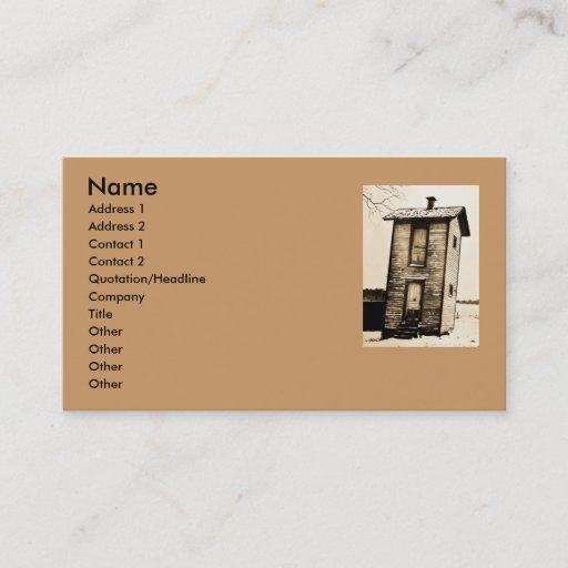Customizable Two Story Outhouse - Vintage Business Cards