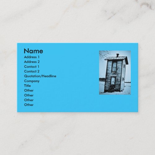 Two Story Outhouse - Vintage Business Card