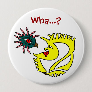 Two strange and curious creatures pinback button