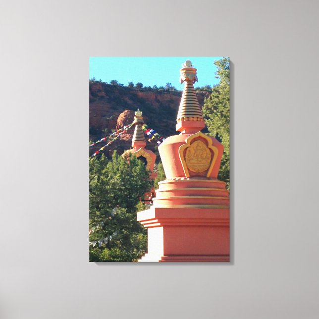 two stupas wrapped canvas print (Front)