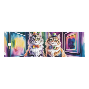 Two Stylish Cats in an Abstract Art Gallery Ruler
