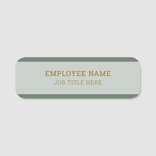 Two Subtle Shades Of Green  Golden Professional Name Tag