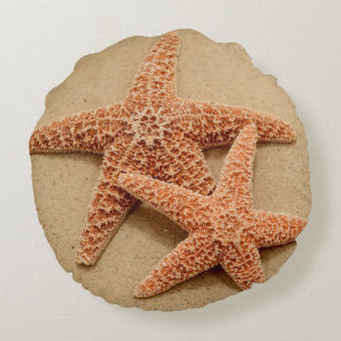 Two Sugar Starfish Round Pillow
