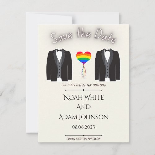 Two Suits Gay Marriage Save the Date