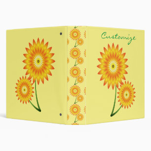 Two Sunflower Plant Thunder_Cove 3 Ring Binder