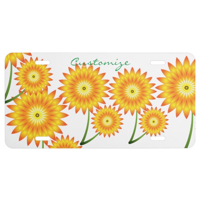 Two Sunflower Plant Thunder_Cove License Plate (Front)