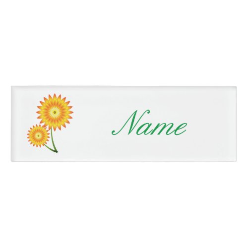 Two Sunflower Plant Thunder_Cove Name Tag