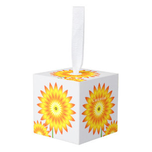 Two Sunflower Plants Thunder_Cove Cube Ornament