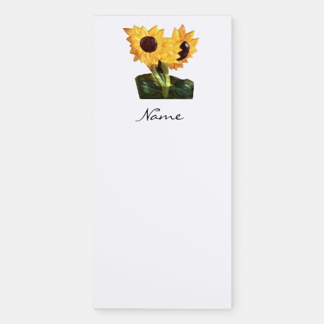 Two Sunflower Plants Thunder_Cove Magnetic Notepad (Front)