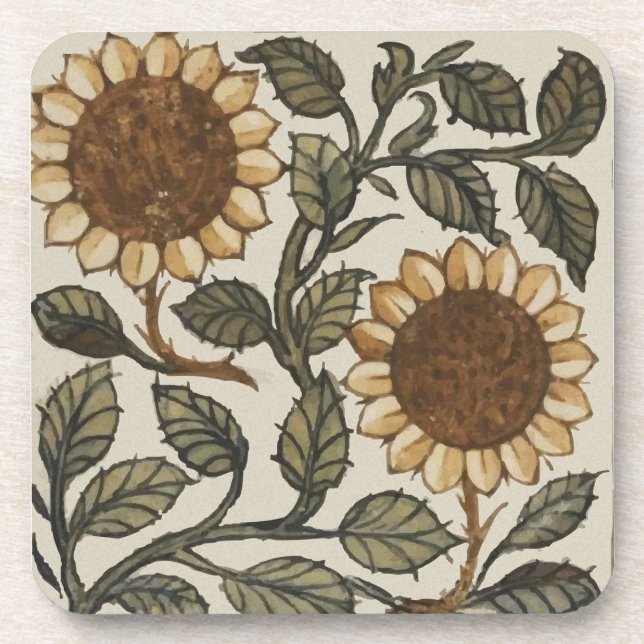 Two Sunflowers Beverage Coaster (Front)