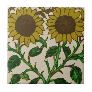 Two Sunflowers Ceramic Tile