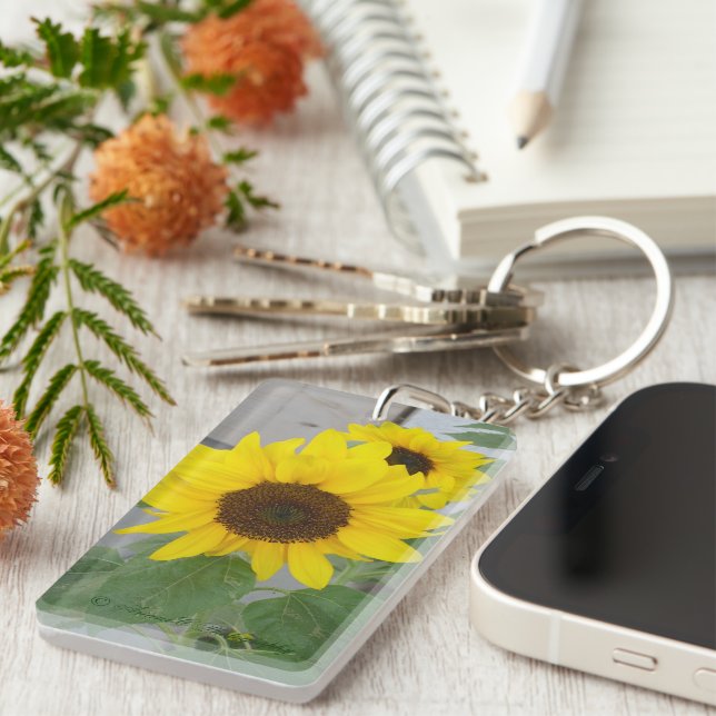 Two sunflowers key chain (Front Right)