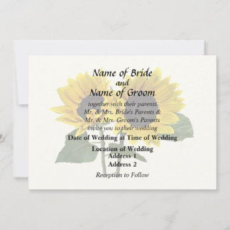 Two Sunflowers One Looking Up the Other Down Invitation