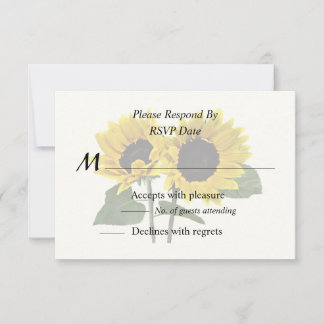 Two Sunflowers One Looking Up the Other Down RSVP Card