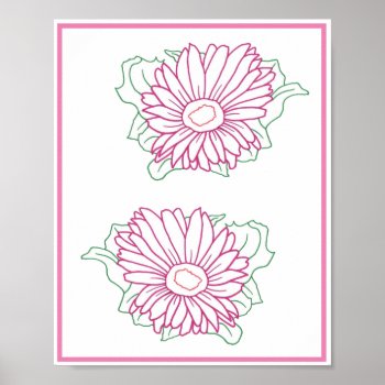 Two Sunflowers Outlines To Color Posters by Cherylsart at Zazzle