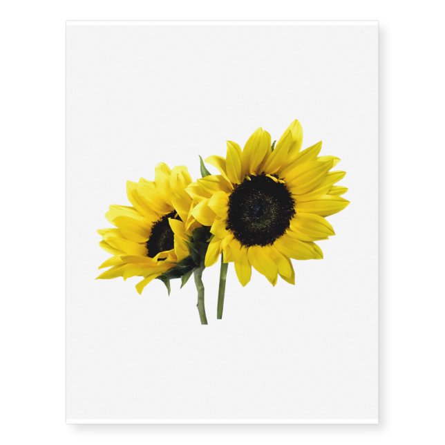 Two Sunflowers Temporary Tattoos (Front)
