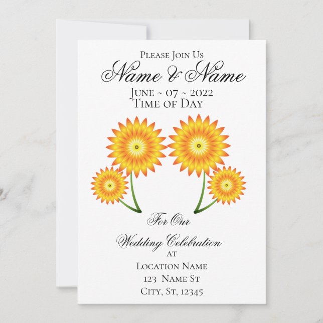 Two Sunflowers Thunder_Cove Invitation (Front)