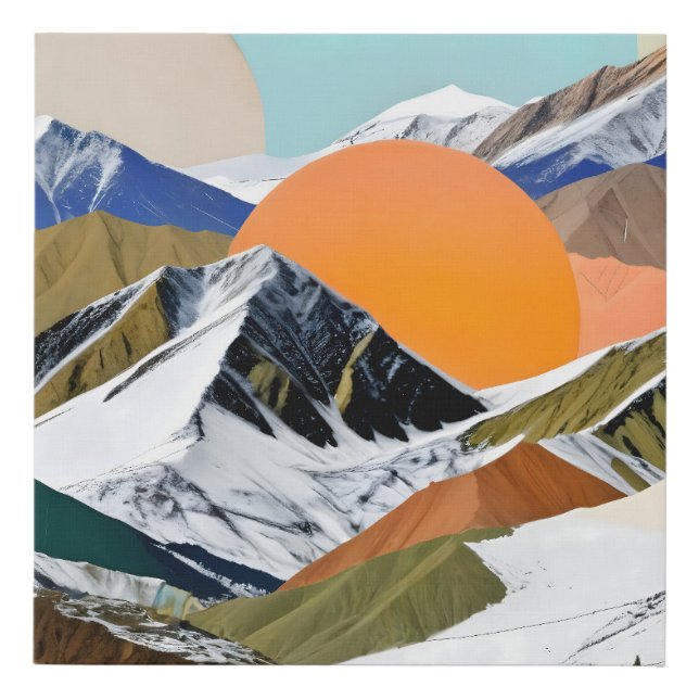 Two Suns Rising Faux Canvas Print (Front)