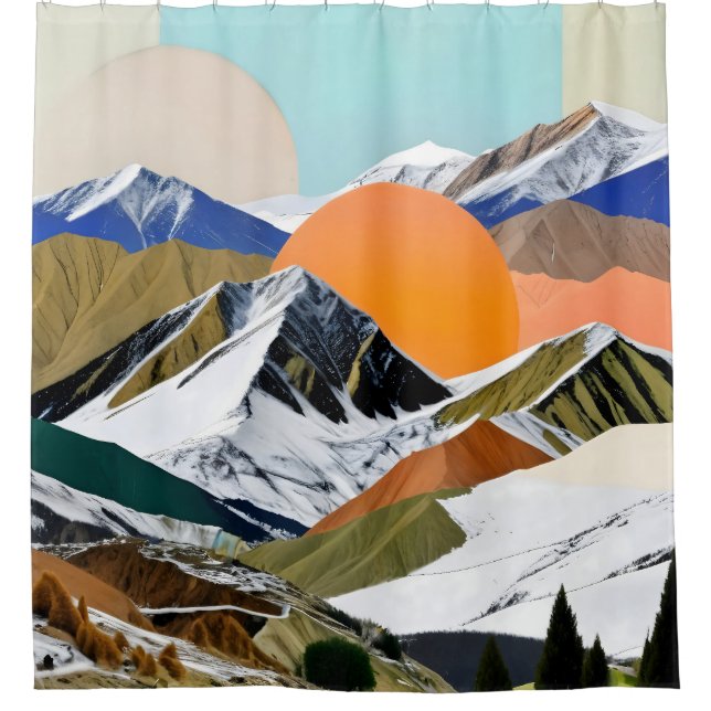 Two Suns Rising Shower Curtain (Front)