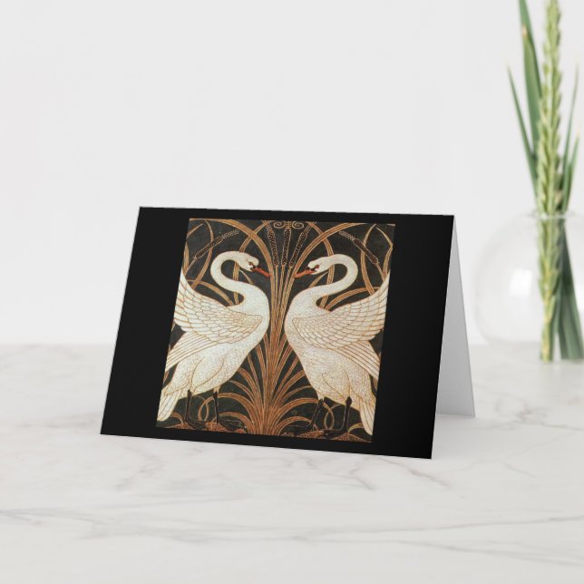 Two Swans by Walter Crane vintage illustration Card (Front)