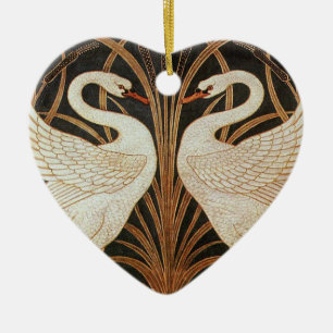 Two Swans by Walter Crane vintage illustration Ceramic Ornament