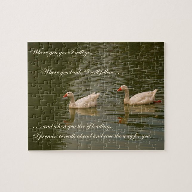 Two Swans - Message of Love Jigsaw Puzzle (Horizontal)